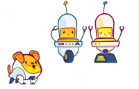 Loop, If ed Elsy - personaggi educativi per insegnare le ripetizioni e i costrutti if-then-else nel coding, immagine nel carousel della sezione Team su lianka.it