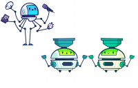 Fellis, M-op e L-op - robot educativi per spiegare dati e operatori nel coding, immagine nel carousel della sezione Team su lianka.it