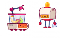 Mr. Variable e Mrs. Message - robot educativi per spiegare variabili e comunicazioni nel coding, immagine nel carousel della sezione Team su lianka.it