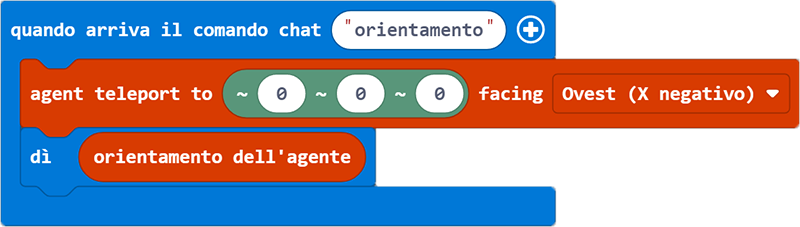 Comando Chat Orientamento per orientare Agente