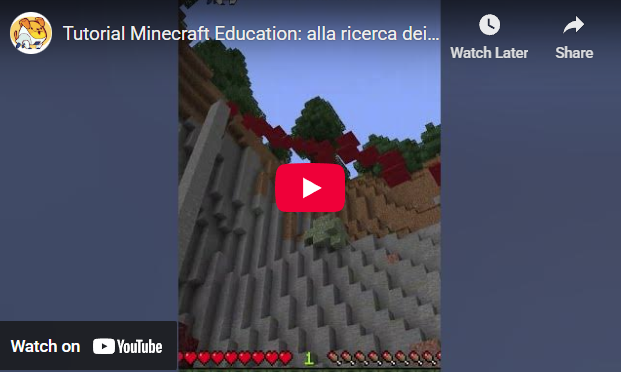 copertina di un video YouTube short con tutorial su come cercare materiali in Minecraft Education